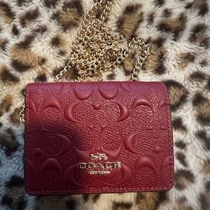 Coach Cherry mini wallet on chain